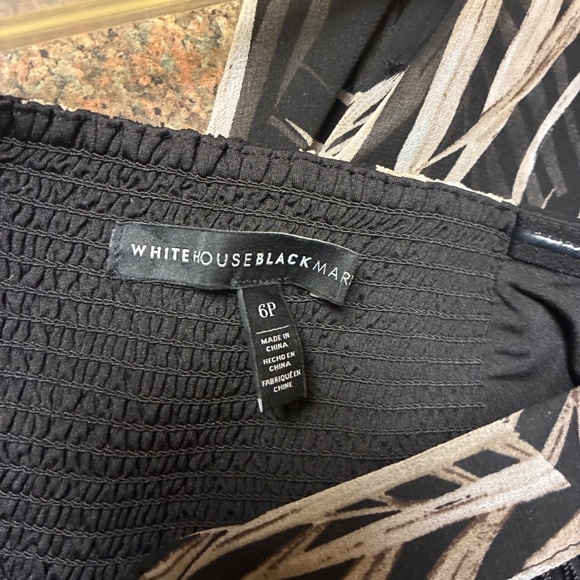 White House Black Market Black with Tan Leaf Maxi Dress - Picture 4 of 5